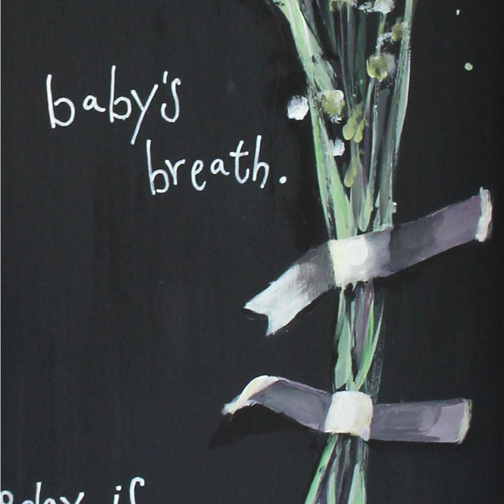 Rustic Floral Painting "Baby's Breath" 9x24"