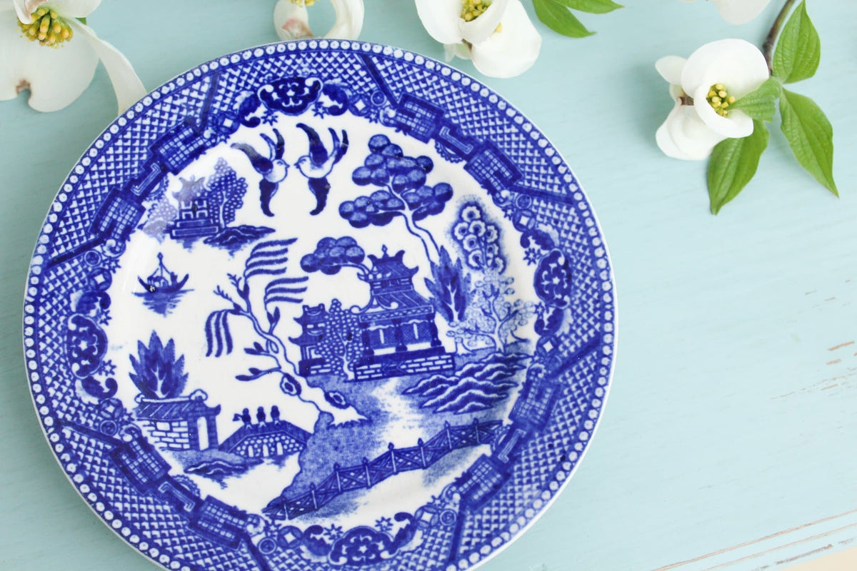 Chinese Bread & Butter Dish, "Willow Blue"