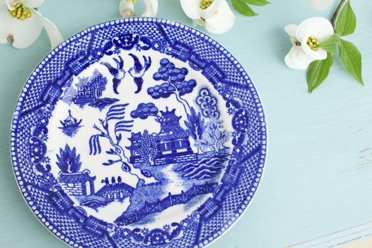 Chinese Bread & Butter Dish, "Willow Blue"