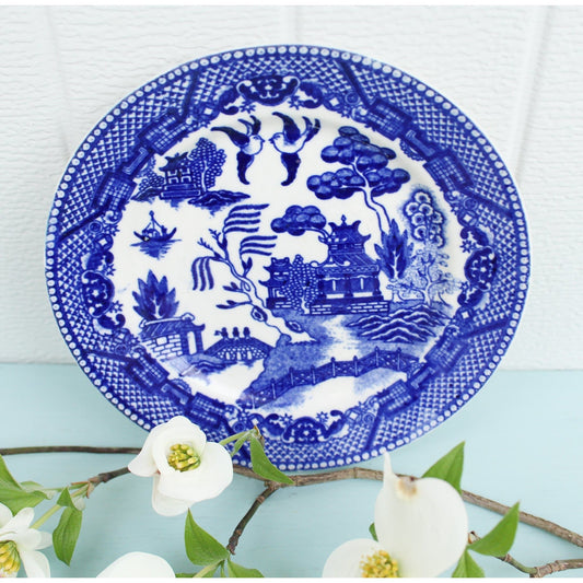 Chinese Bread & Butter Dish, "Willow Blue"