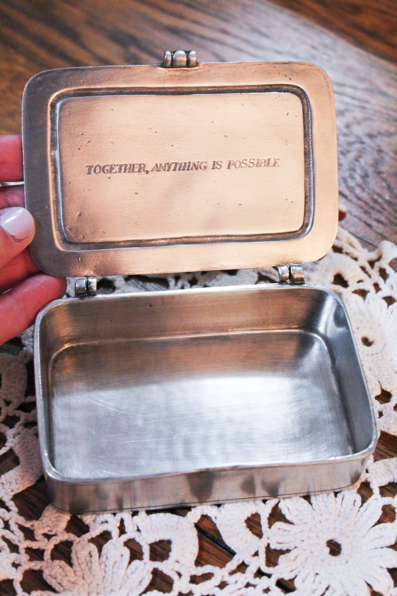 Vintage COSI TABELLINI Mid Century Italian Pewter Trinket Match Box