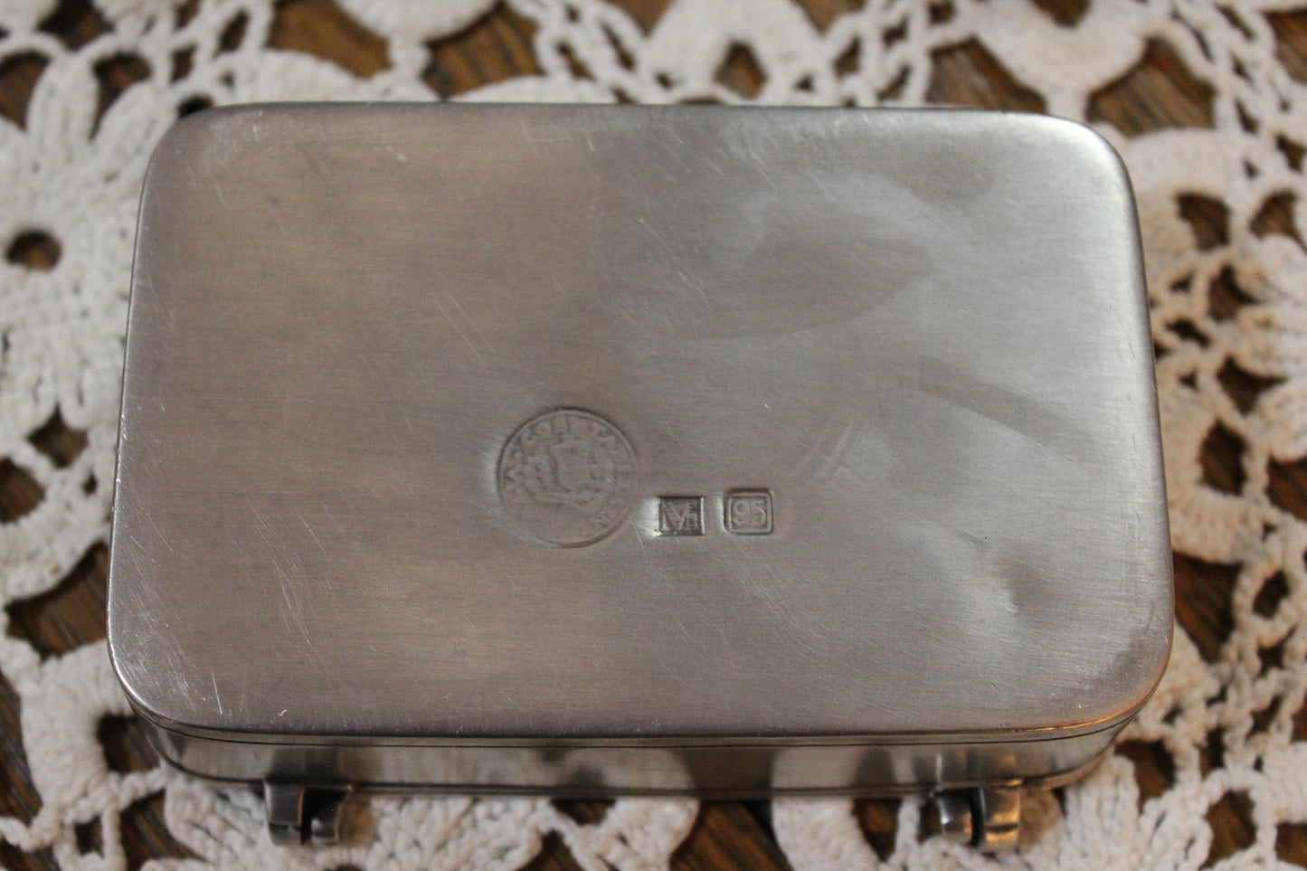 Vintage COSI TABELLINI Mid Century Italian Pewter Trinket Match Box