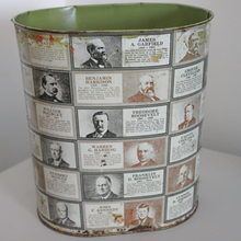 Load image into Gallery viewer, Vintage 1960s Cheinco Presidents Trash Can