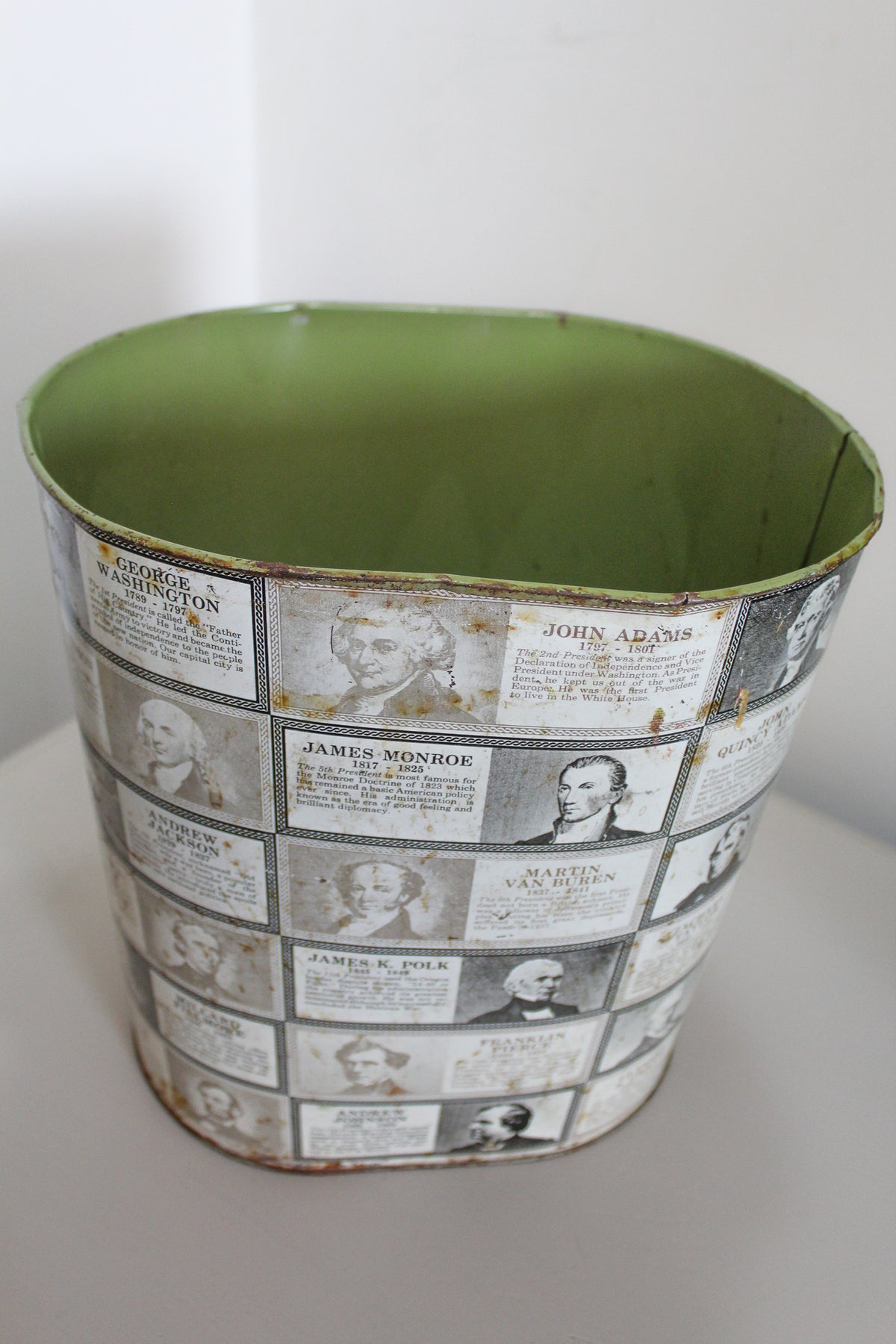 Vintage 1960s Cheinco Presidents Trash Can