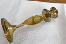 Load image into Gallery viewer, Mid Century Twisted Brass Candlesticks