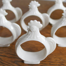Load image into Gallery viewer, 8 Vintage Bone China Rooster Napkin Rings